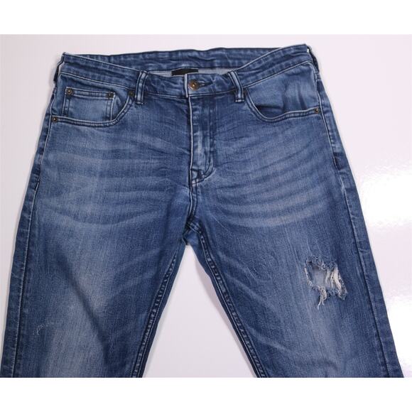 Emporio Armani Destroyed Slim Fit Medium Wash Stretch Jeans Men's 32x32 - Picture 1 of 7